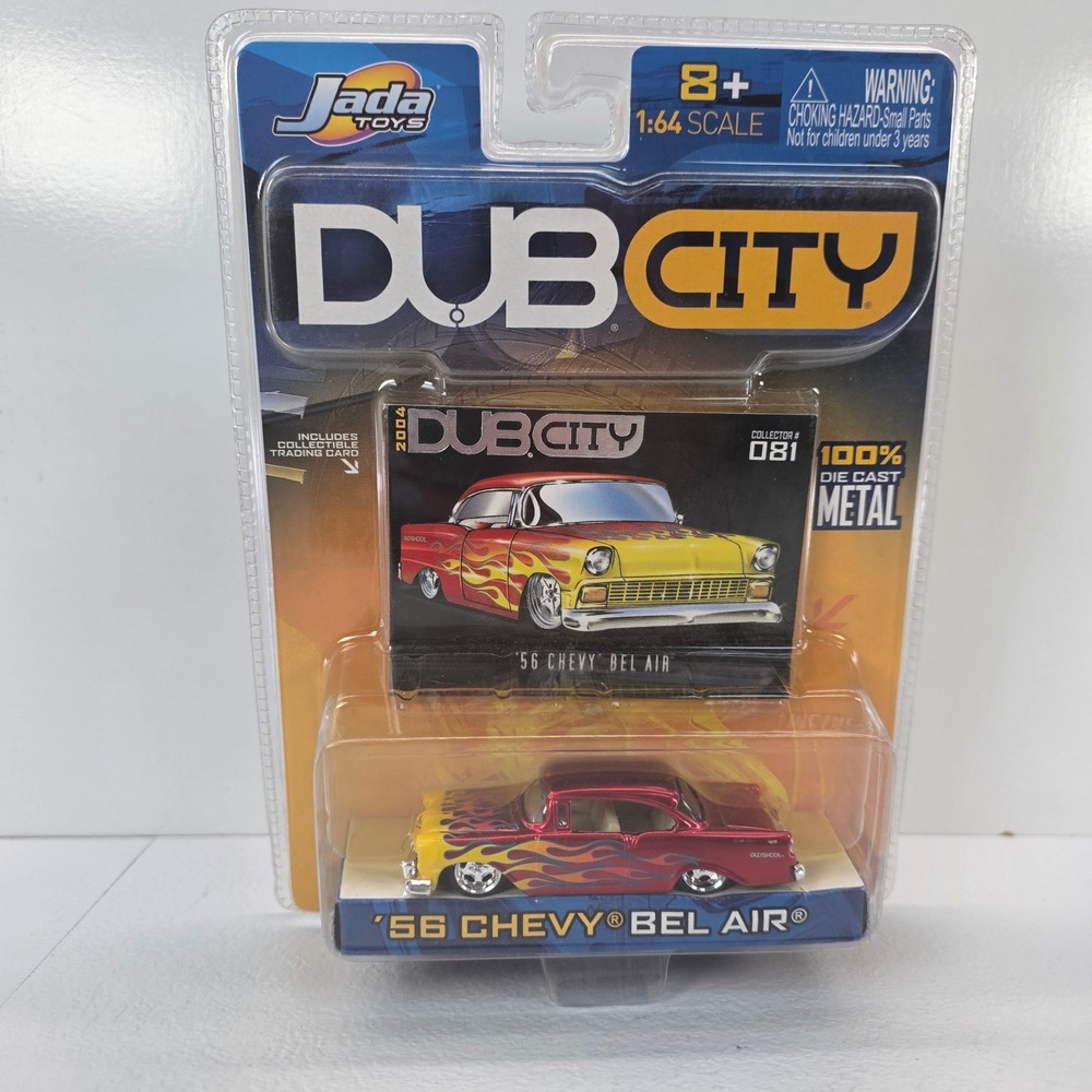 Jada Toys Dub City 56 Chevy Bel Air Red Yellow Flames 1:64 Diecast Car 081 2004